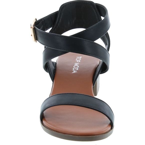 Top Moda Vision-75 Black Pu Womens sandals 8.5 NEW - Picture 8 of 8